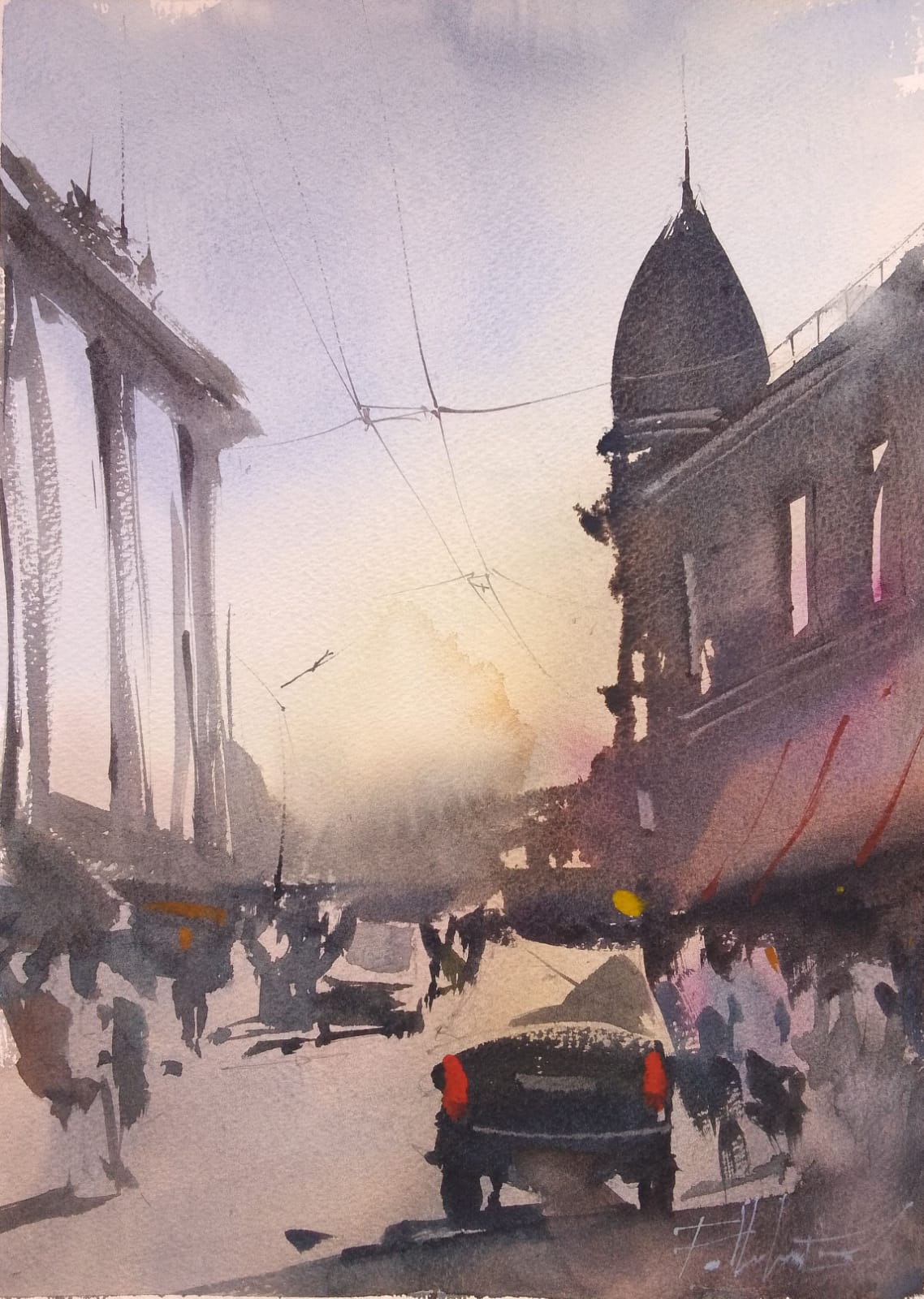 Творческое занятие по акварели «Город на исходе дня» 27 июня