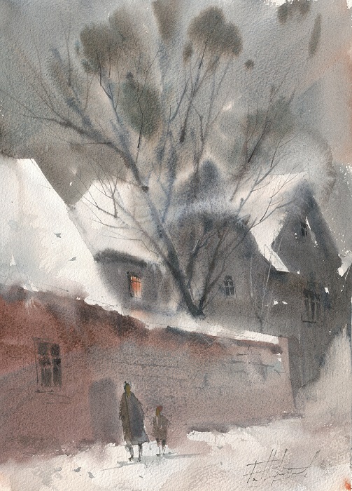 Творческое занятие по акварели «Старая дорога» 30 января