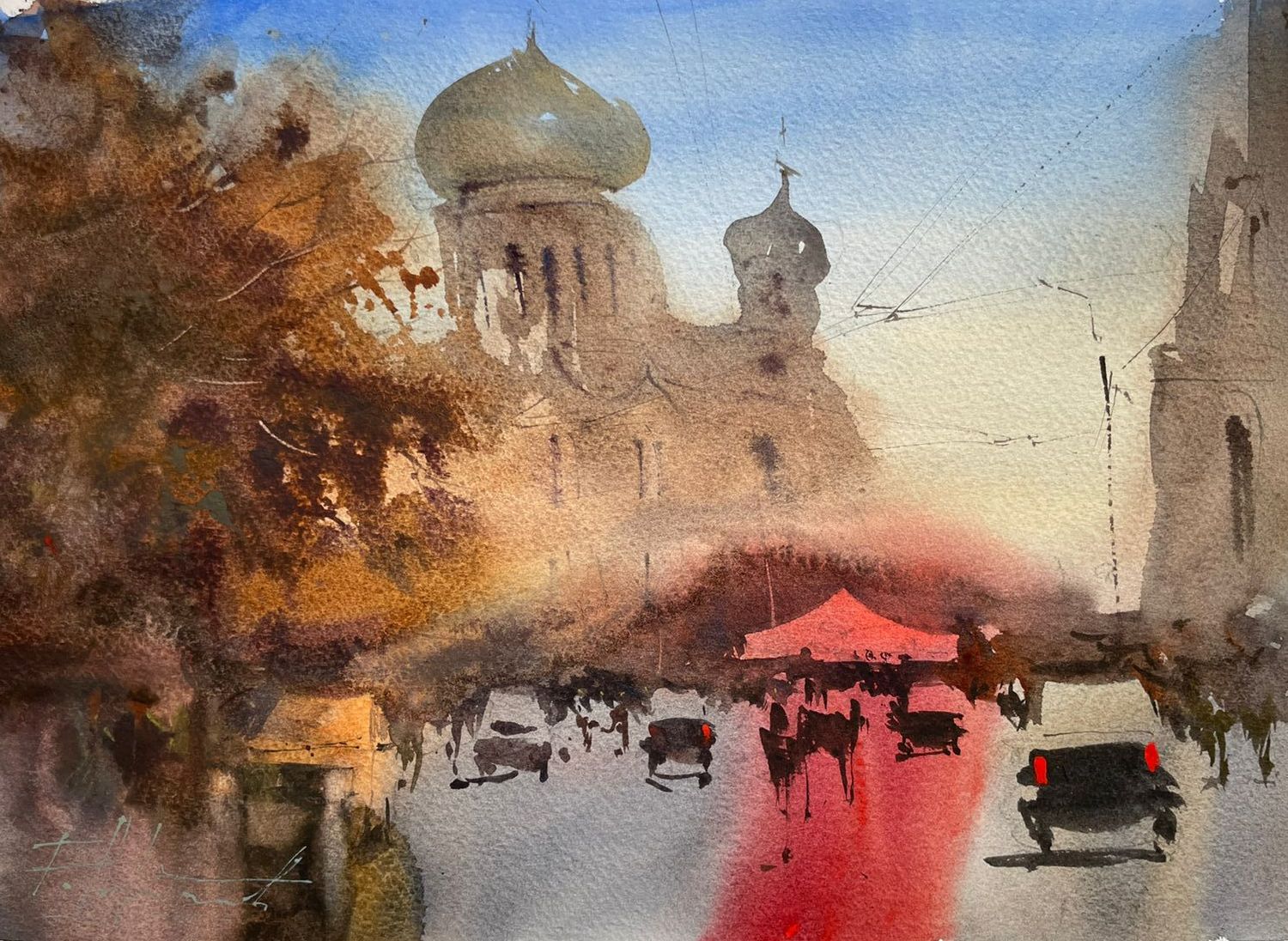 Творческое занятие по акварели «Осень в городе» 10 октября