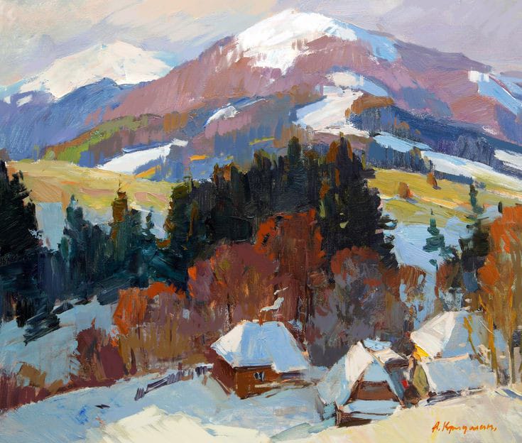 Творческое занятие «Зимний пейзаж» 28 декабря