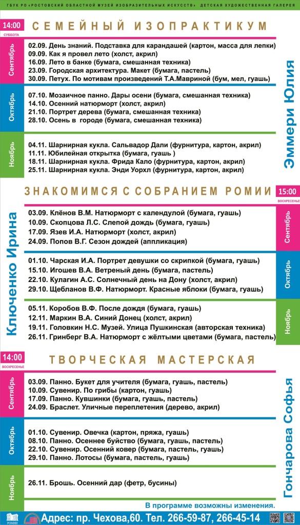 Мастер-классы, Ростов-на-Дону, занятия для детей, афиша
