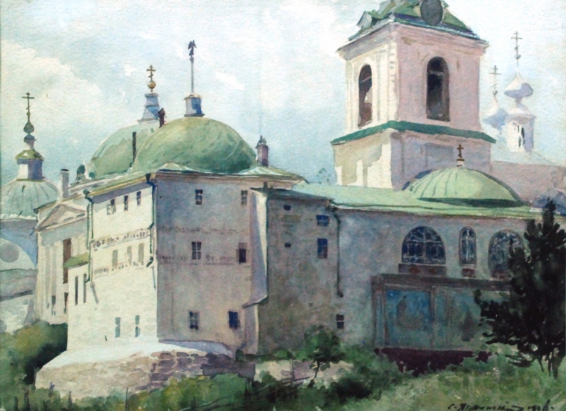 Ягужинский С.И. Кашира. Белопесоцкий монастырь.1906. Бум., на к., акв. 26х33,5.jpg